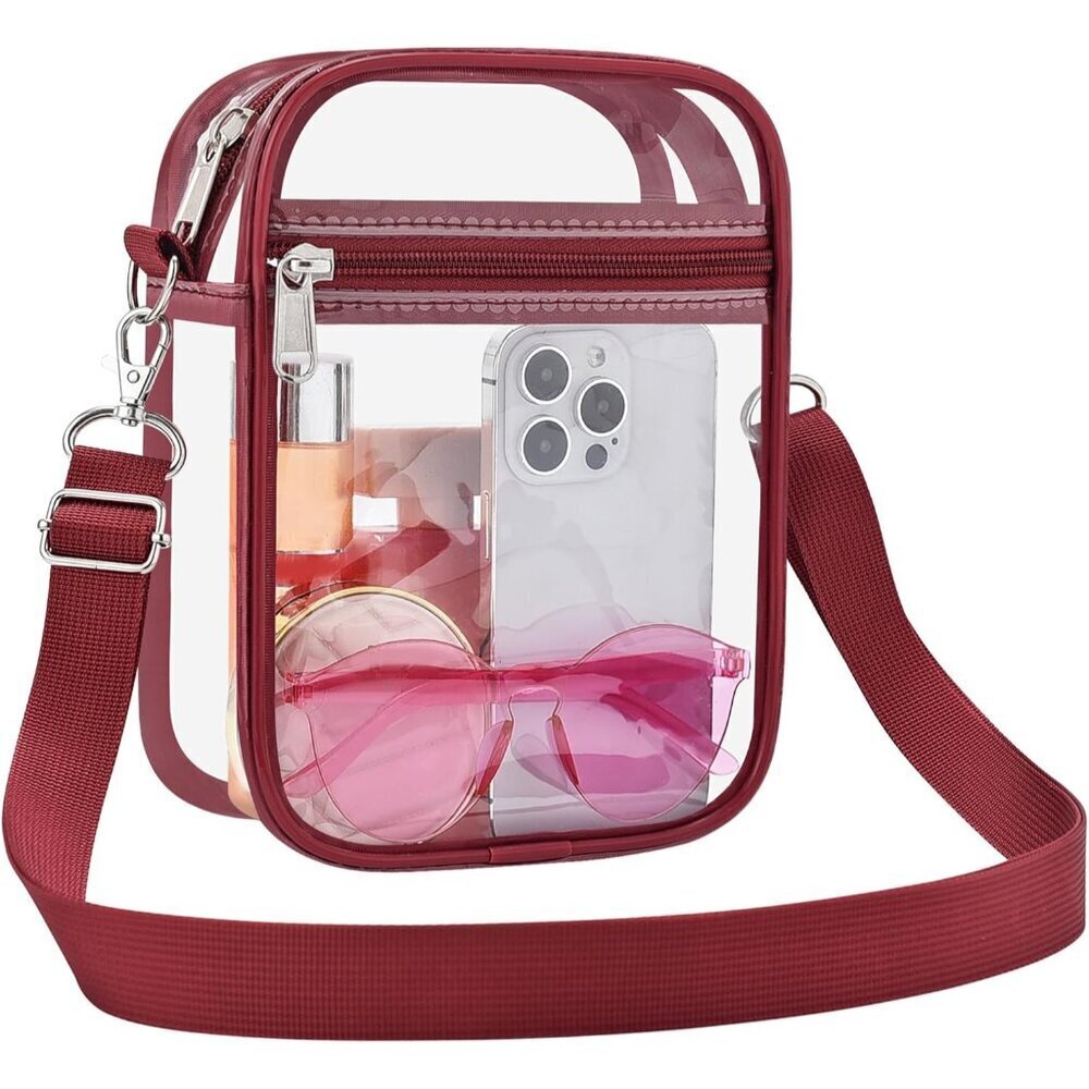 Clear Purse Nylon Small Stadium Approved Crossbody Bag for Men Women